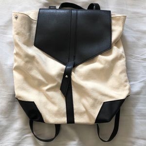 Demi Vegan Leather Canvas Backpack